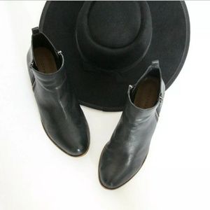 Lucky Brand Ankle Boots Booties 8 Leather Black